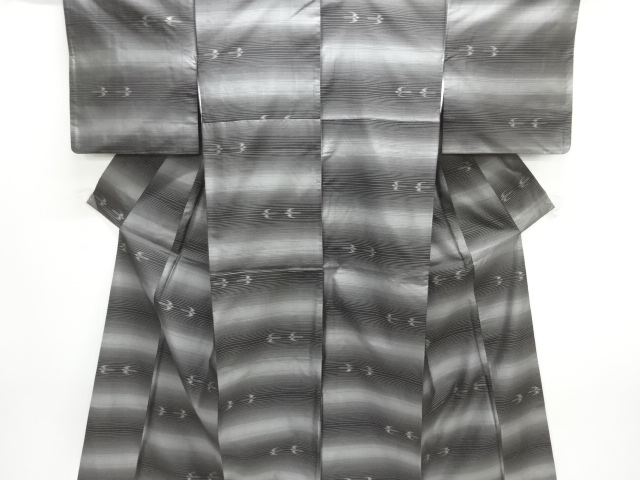 JAPANESE KIMONO / ENSEMBLE KIMONO / TSUMUGI / WOVEN TSUBAME KASURI PATTERN
